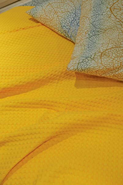 Muteks Premium Single Summer Pike - 100% Cotton, Anti-Sweat, Yellow Color (160x240cm)