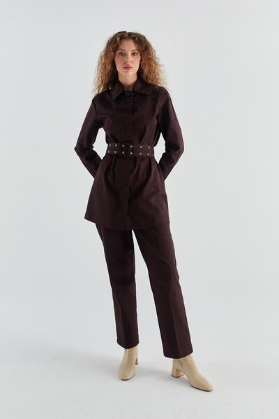 MARKALİSTE بدلة خندق Lassie باللون البني