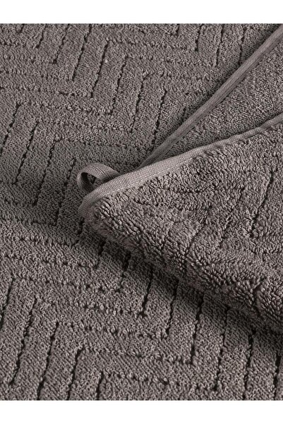 Karna Home Памукова одношарова рушник жакардовий Karna Premıum Zander 50x90 см - сірий