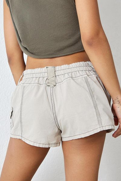 september island Stone Color Mini Cargo Shorts