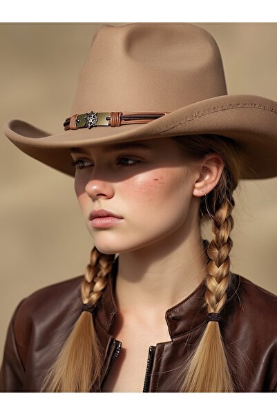 LAGRANZE Μοντέρνο γυναικείο καπέλο καουμπόη με κούρεμα