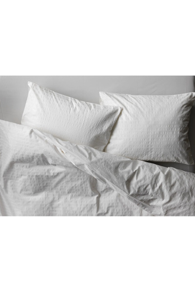 IKEA tek kişilik nevresim seti, beyaz, 150x200/50x60 cm