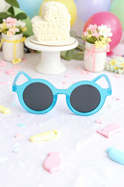 Chunky Frame Nordic Round Matte 0-10 Years Old Uv400 Certified Light Blue Chi...