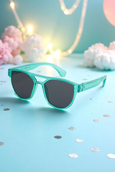 Chunky Frame Edu 0-10 Years Uv400 Certified Green Black Children's Sunglasses