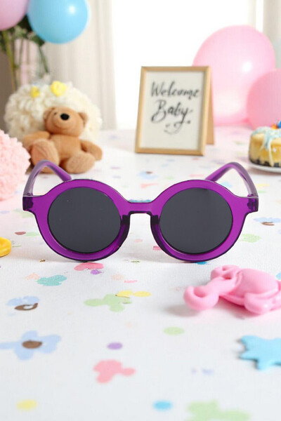 Chunky Frame Nordic Round Matte 0-10 Years Old Uv400 Certified Purple Childre...