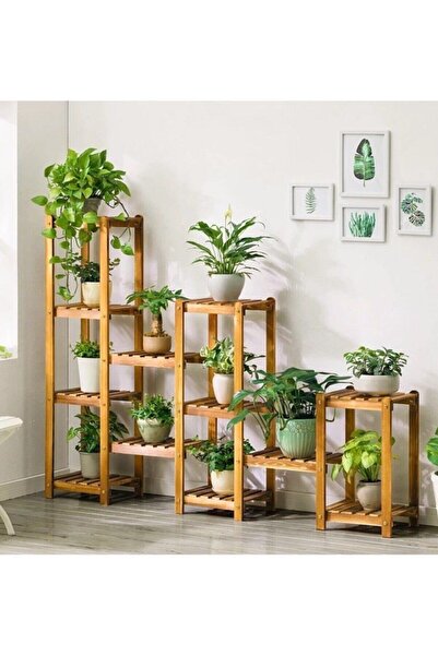 DEMBEY AHŞAP ATÖLYE Ahşap Saksı Standı 12 Raflı Saksılık Çiçeklik Bitki Ahşap...