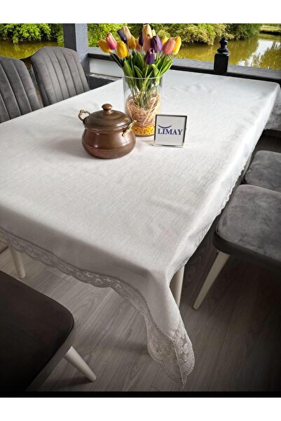 LİMAY JÜT KUMAŞ LÜKS MASA ÖRTÜSÜ - DANTELLİ - PARLAK JÜT KUMAŞ - SİLİNEBİLİR ...