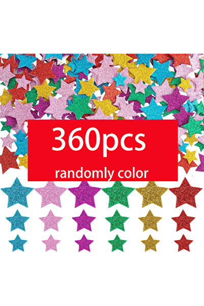 Choice 360 قطعة من ملصقات الرغوة اللامعة الملونة على شكل نجمة لاصقة ذاتية الل...