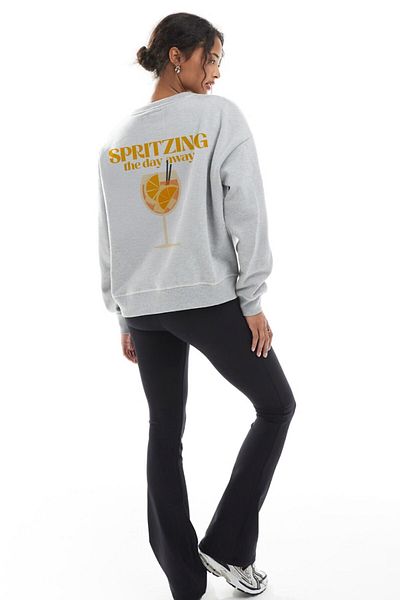 The Champ Clothing Oversize Unisex Sweatshirt Gray – 3 Thread Raised Fleece Fabric, Crew Neck, Front-Back Printed