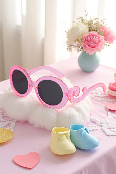 Chunky Frame Round Matte 0-10 Years Uv400 Certified Light Pink Children's Sun...