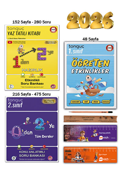 Tonguç Yayınları 2. Sınıf 1 den 2 ye Hazırlık Yaz Tatili Kitabı - 0 dan 2 ye ...