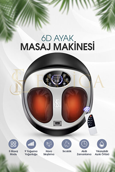 EN SİGA Hava Yastıklı - Kumandalı - 6D Ayak Masaj Makinesi - Yoğurma Sıcak Ko...