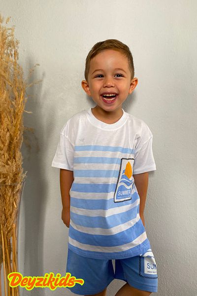 Deyzikids Printed T-Shirt Children's Girls and Boys Tracksuit Set Cute and Cool Casual T-Shirt and Bottom Top 4-10 Years
