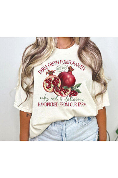 Elvino Tricou unisex oversize alb cu imprimeu rodie