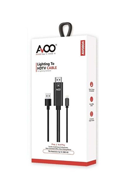AVOO محول كابل Lightning إلى HDMI بطول 2 متر لجهاز iPhone