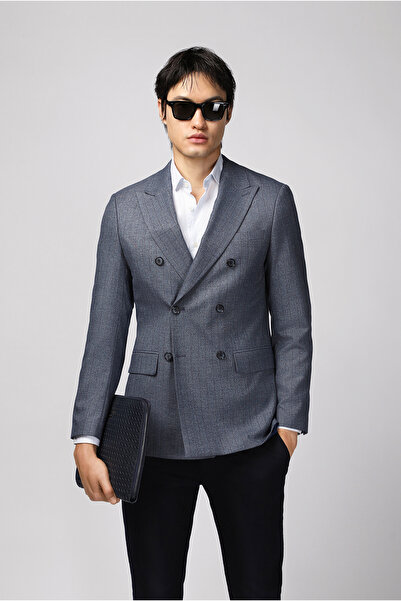 Kiğılı Jachetă cu două piept în dungi