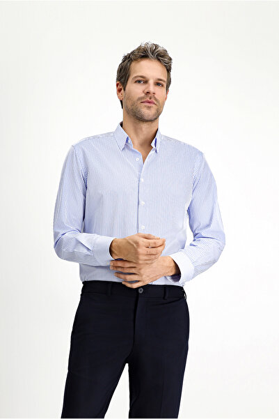 Kiğılı Дълъг ръкав, прилепваща кройка, класическа памучна риза с тартан