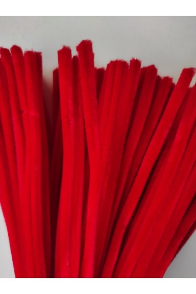 hyc heryerçiçeklenir 100 Pieces of Red Chenille, Feathered Wire Suitable for Flower Making, 30 cm 6 mm