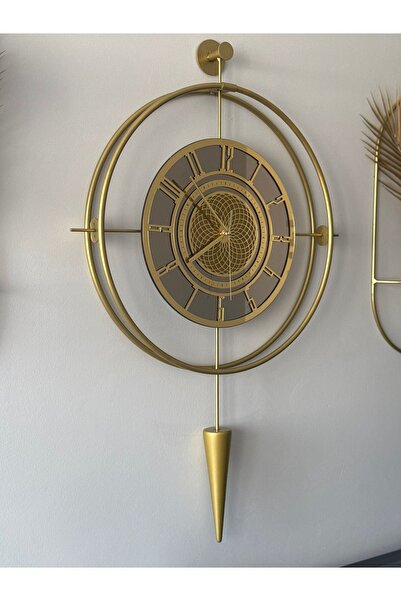 MetaQuartz Aksesuar Bronz Aynalı Lavinya Exclusive - Chakra Dizayn - Gerçek Bronz Ayna - Metal (mobilya) Duvar Saati