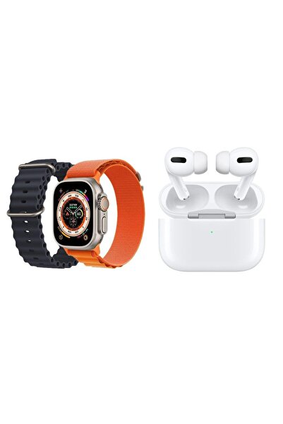 ULTRA Ultra watch package, 2 straps, AirPods, earphone charger, watch charger, charger head, and golden warranty