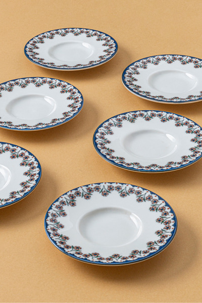 RUBİ PORSELEN Porcelain Patterned Tea Plate Set of 6