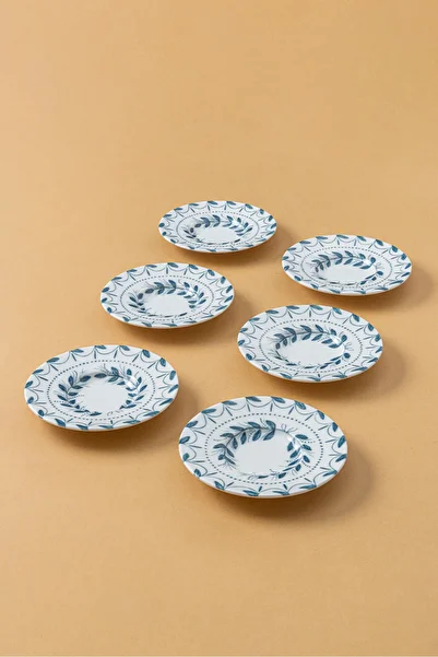 RUBİ PORSELEN Porcelain Patterned Tea Plate Set of 6