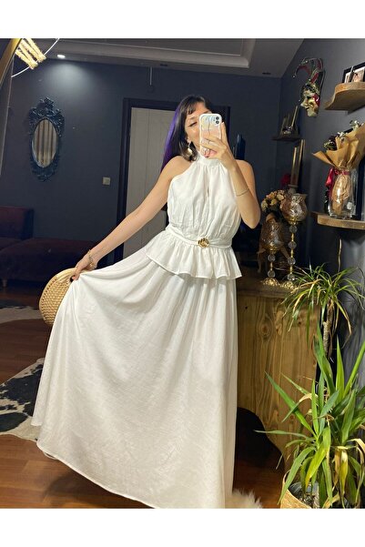 MODAGK Belt Detailed Blouse Skirt Set