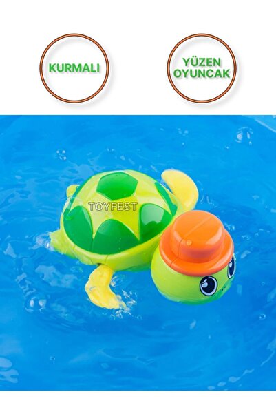 TOYFEST Wind up Self Bathing Tub Pool Sea Floating Water Turtle Toy
