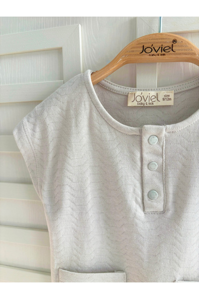 Joviel Premium Quality Special Jacquard Patterned Snap Fastener Jumpsuit