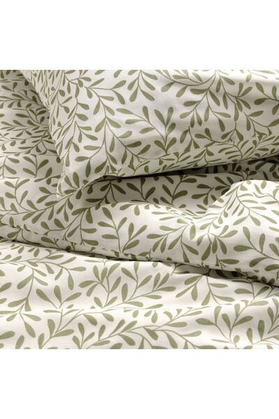 IKEA tek kişilik nevresim seti, beyaz-yeşil, 150x200/50x60 cm