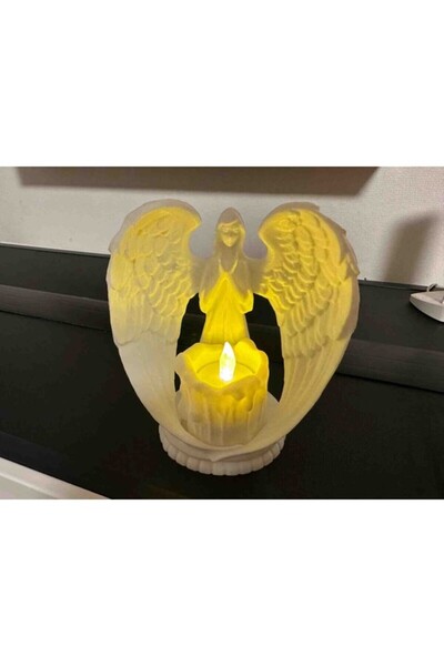 MOON SİRİUS Kanatlarıyla Koruyan Melek Figürlü LED Mumluk | Dekoratif Işıklı ...