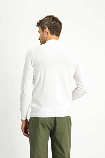 Kiğılı Πλεκτό πουλόβερ με μισό ζιβάγκο με κανονική εφαρμογή από βαμβακερό κασμίρ