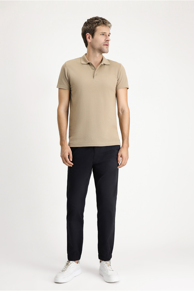 Kiğılı Tricou din bumbac brodat cu gâtul polo