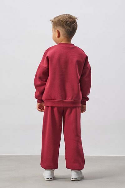 Minipodyum Embroidered Boy's Top and Bottom Tracksuit Set