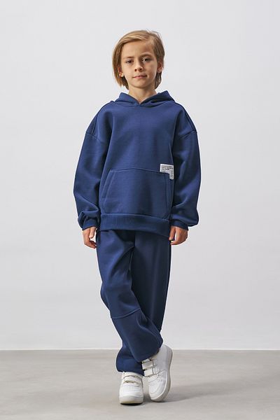 Minipodyum Kangaroo Pocket Hooded Boys Bottom Top Tracksuit Set