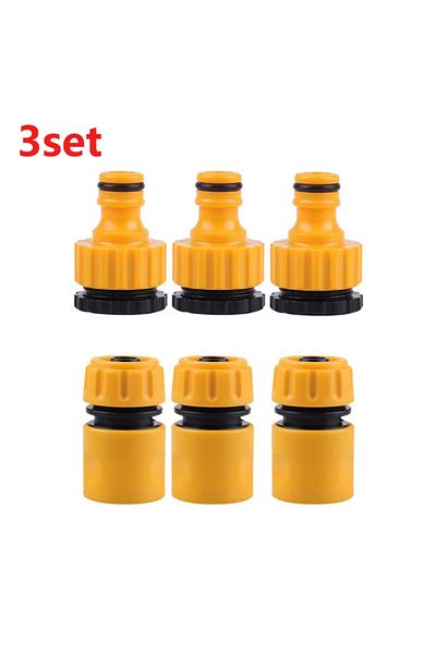 Choice وصلة خرطوم سريعة للحديقة من بورجوندي، طرف 1/2 و3/4، محول وصلة خرطوم ذكر مزدوج، موسع S