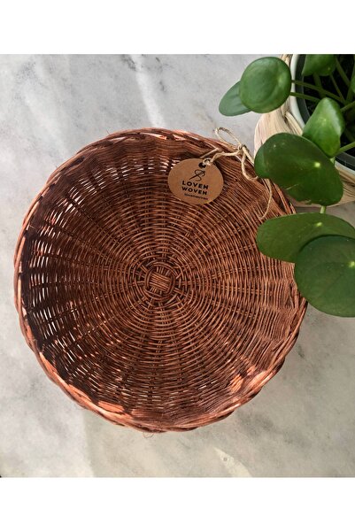 Lovenwoven Papatya Rattan Bambu Sepet Ceviz Renk