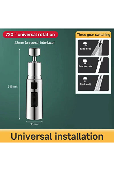 Choice قطعة واحدة فضية، 3 أوضاع تمديد صنبور، رأس معدني موفر للمياه، فلتر رذاذ...