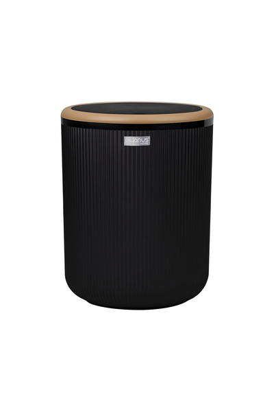 Okyanus Home Linea Due Siyah Çizgili Yuvarlak Çöp Kovası