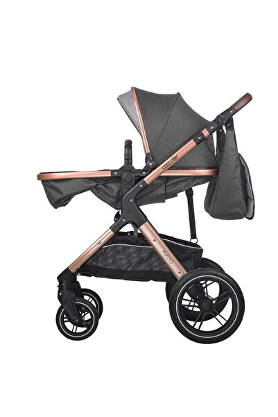 Coccolle Carucior transformabil 3 in 1 Melora, Cadru aluminiu, Roti mari, Pliere compacta, Maner aju