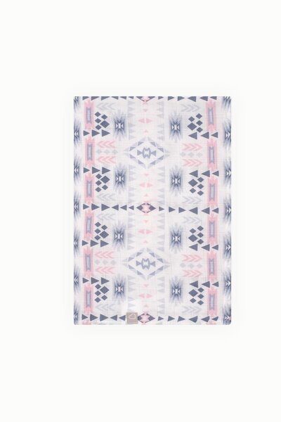 Boumini بطانية غطاء موسلين قطن 120x120 سم مثلث أزرق داكن