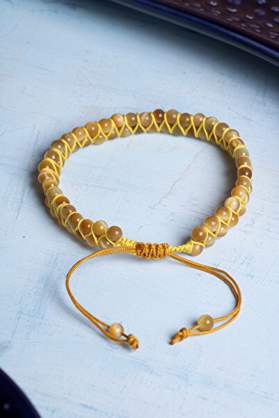 DENİZ سوار من الحجر الطبيعي عين النمر الأصفر معتمد من مكرامية