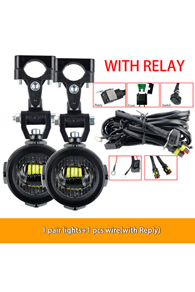 Choice مجموعة من 3 مصابيح ضباب دراجة نارية مطورة مصابيح مساعدة مصباح أكثر سطو...