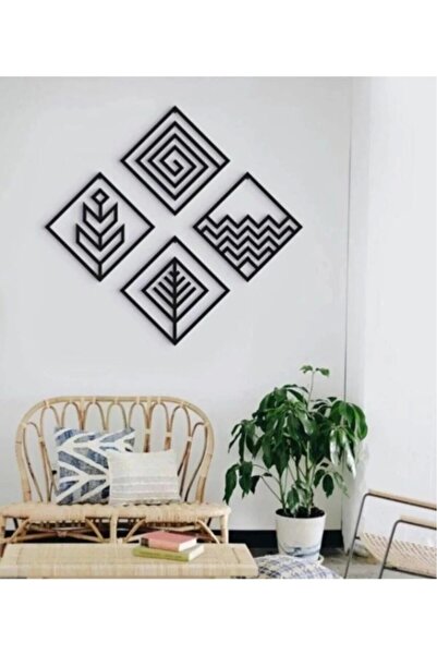 hediyesepetin Tasarım Lazer Kesim Mdf 4 Element Duvar Dekoru Tablo