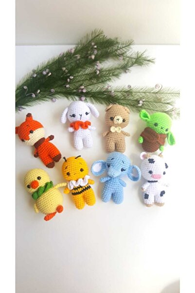 Penguen 8-Piece Animal Set Hand Knitted