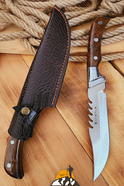 Castle Ceviz Sap Outdoor Kamp Bıçağı Çakısı Piknik Bıçak Çakı Mutfak Şef Bıça...