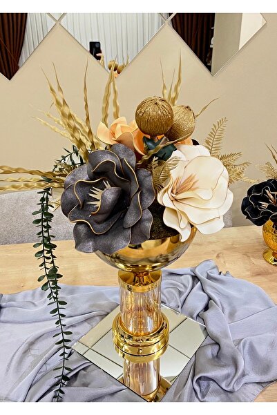 essacraft LÜKS CAMLI VAZO EVA DEKORASYON ARANJMAN-MDL14(AYNA DAHİL DEĞİLDİR.)