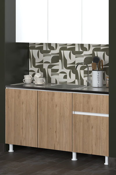 Fly Mobilya 150 CM POYRAZ MUTFAK ALT MODÜL EVYELİ