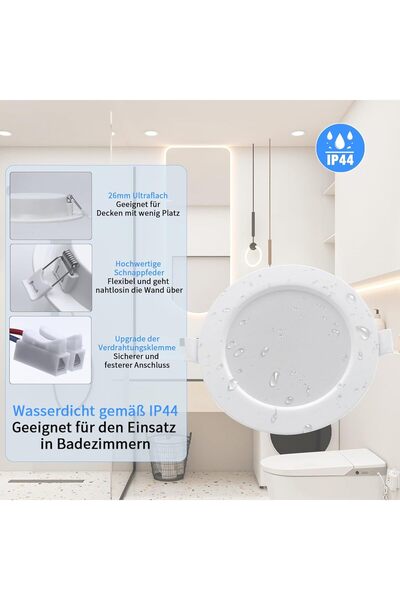 OEM Set of 10 extra flat recessed LED spotlight 230V 9W Neutral white 3000K