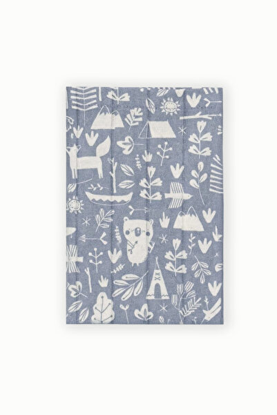 Boumini Bebek Müslin Kese Kamp Desenli Mavi